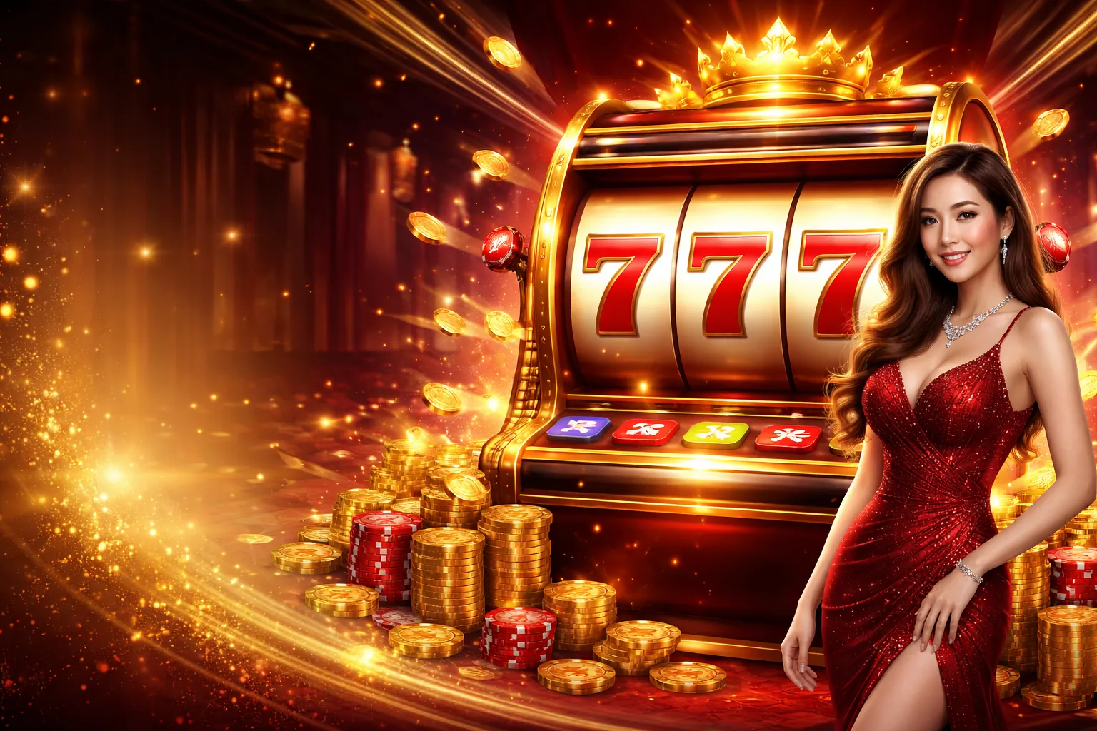 Hình ảnh Hero Slot Games 188bey với các biểu tượng may mắn và 188bey giftcode